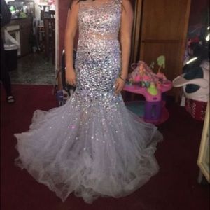 Baby blue prom dress